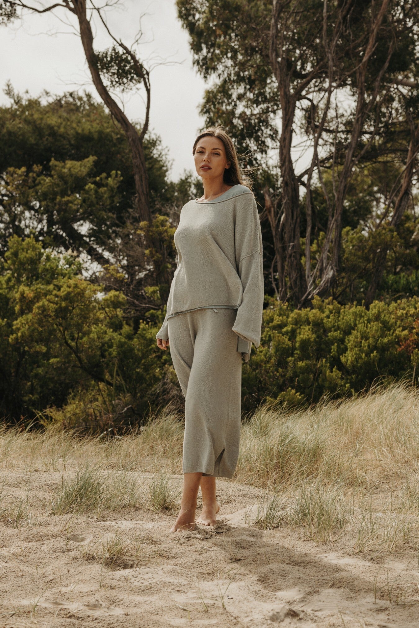 Retreat Cotton Pullover- Thyme Combo