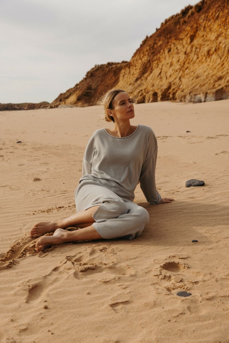 Talamaya Retreat Cotton Twist Pant in Sky