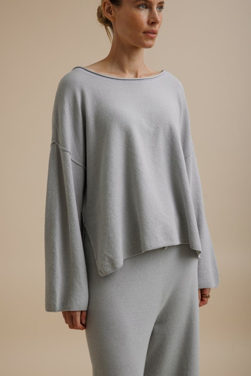Retreat Cotton Twist Pullover- Sky