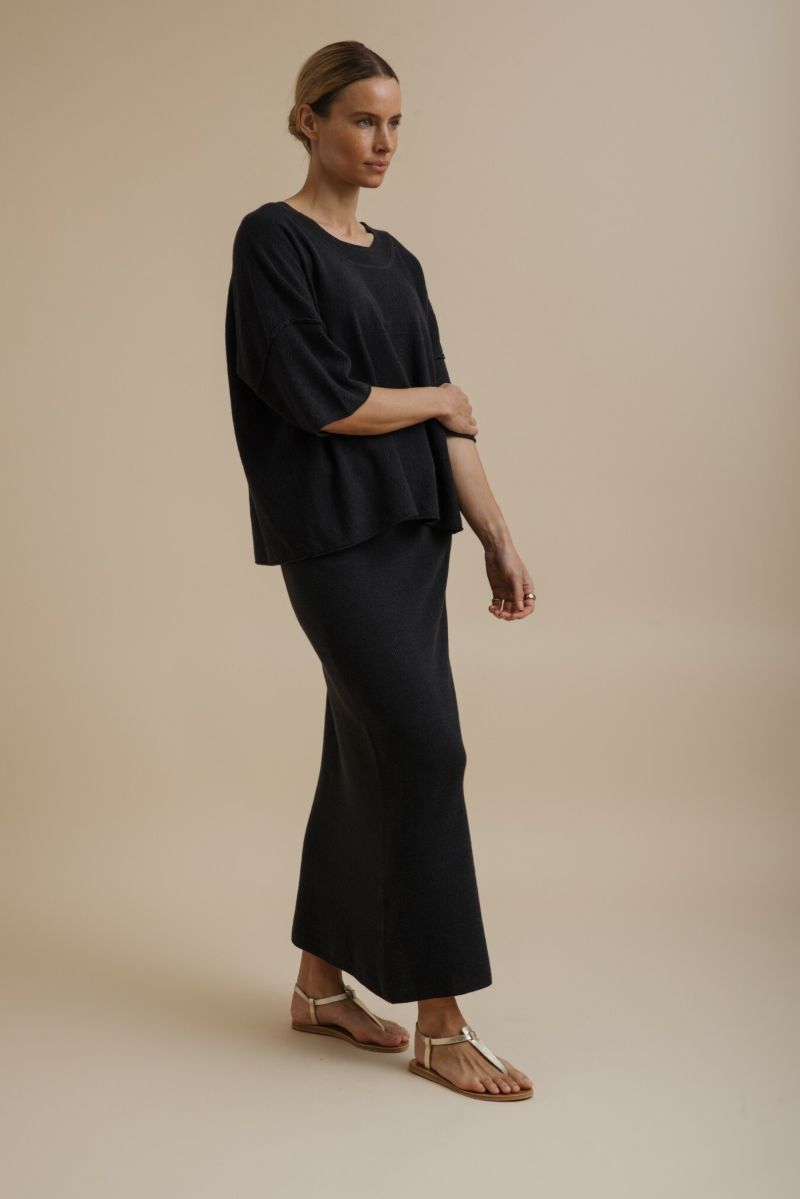 Retreat Cotton Skirt- Deep Ocean