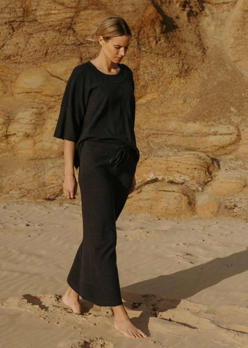 Talamaya Retreat Cotton Twist Skirt in Deep Ocean