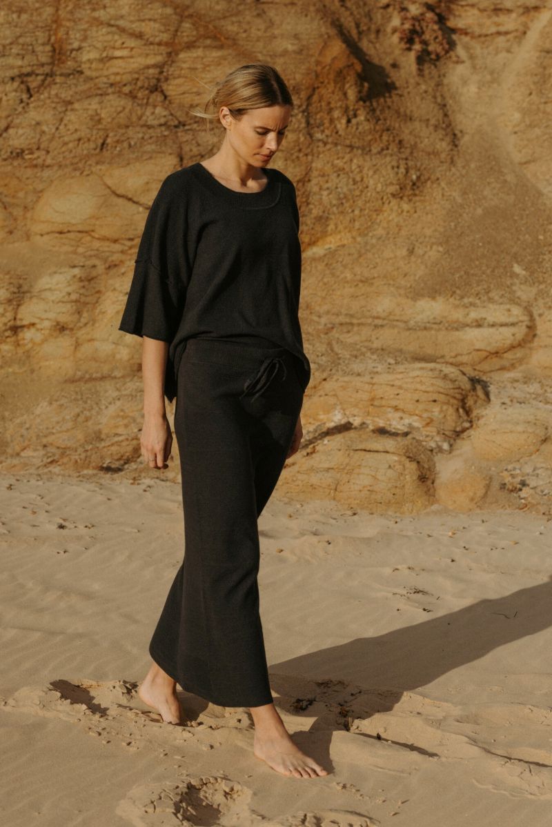 Talamaya Retreat Cotton Twist Skirt in Deep Ocean