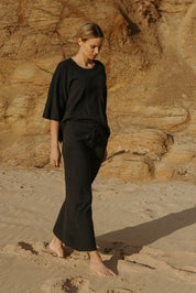 Talamaya Retreat Cotton Twist Skirt in Deep Ocean