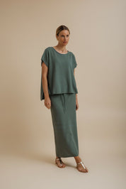 Retreat Cotton Skirt- Rainforest