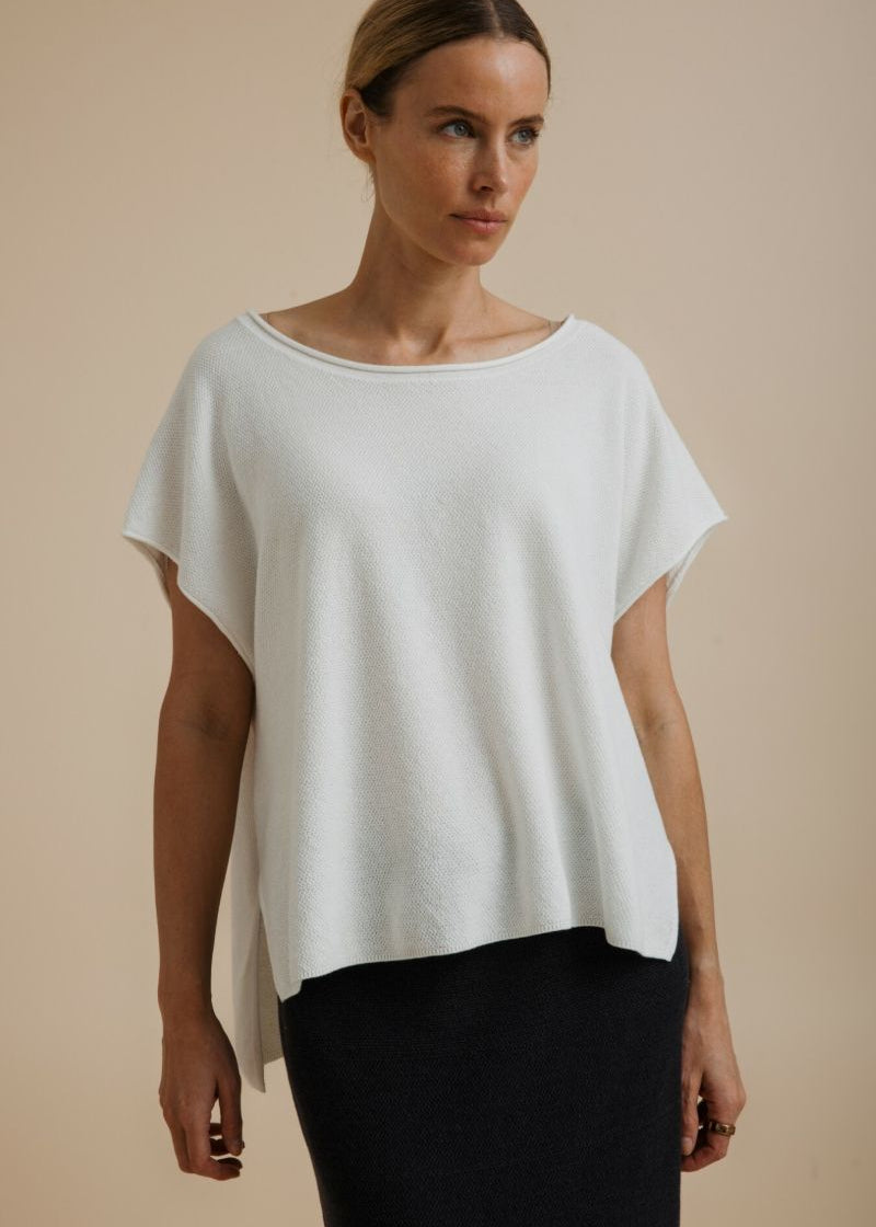 Talamaya Retreat Cotton Twist Sleeveless Pullover in Salt