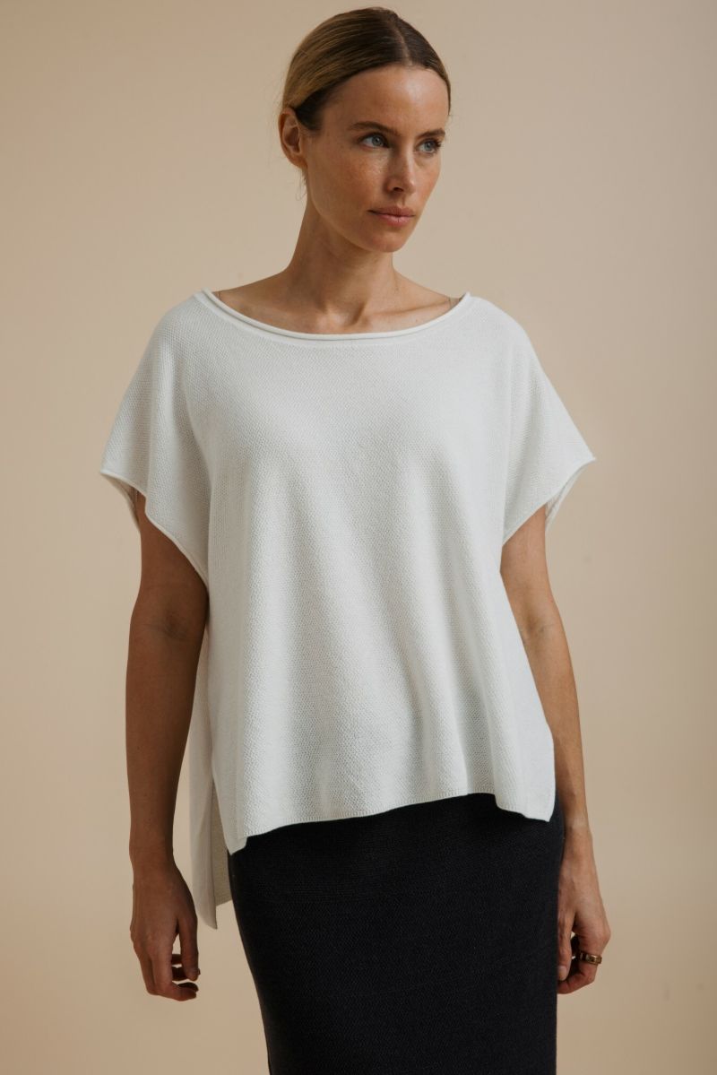 Talamaya Retreat Cotton Twist Sleeveless Pullover in Salt