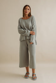 Retreat Cotton Pant- Thyme Combo