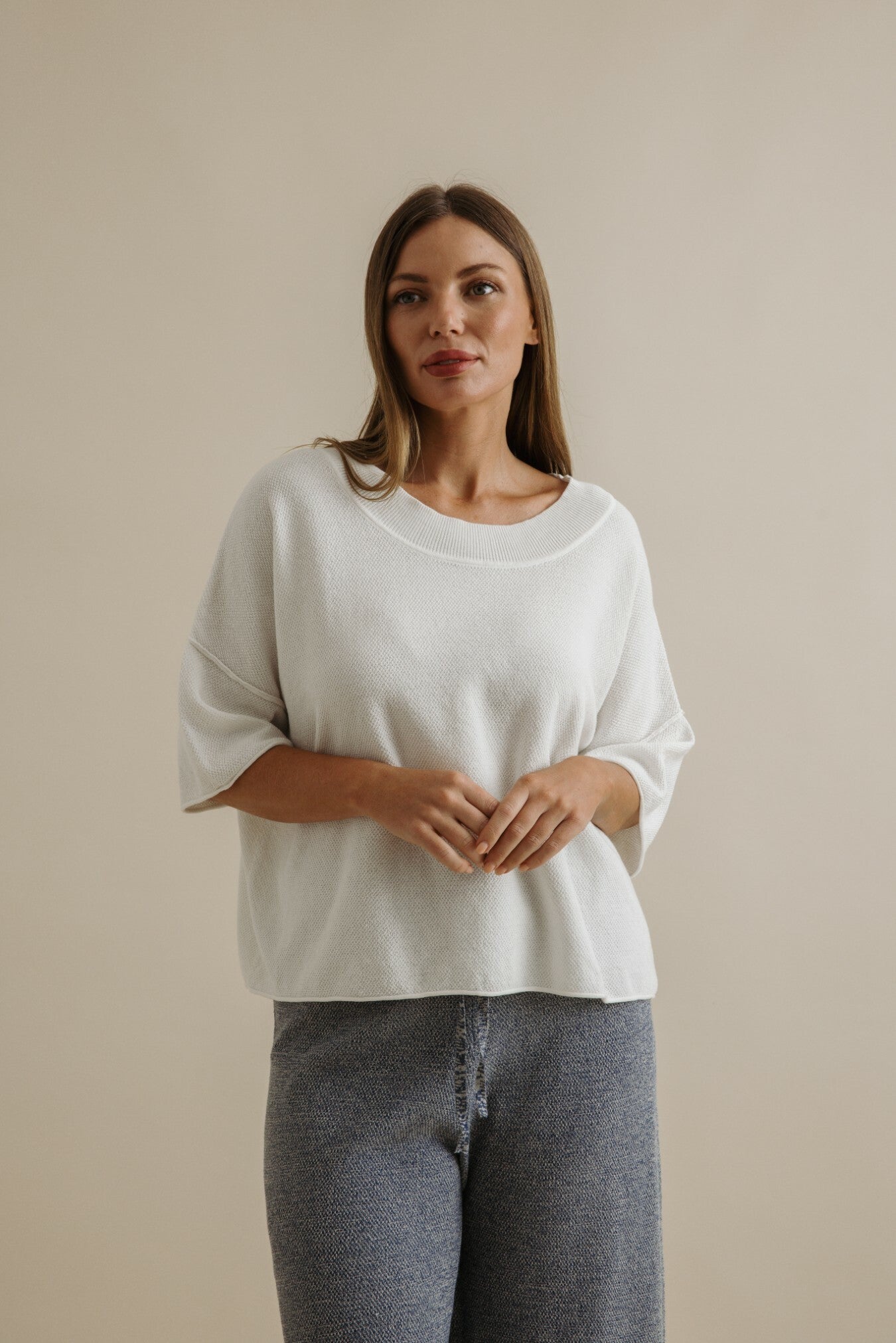 Retreat Cotton Pullover- Salt