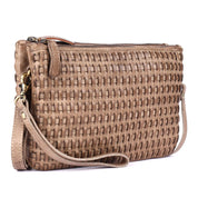 Rugged Hide Rimini Woven Crossbody Bag in Taupe