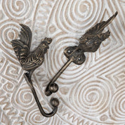 Antique Brass Rooster Hook