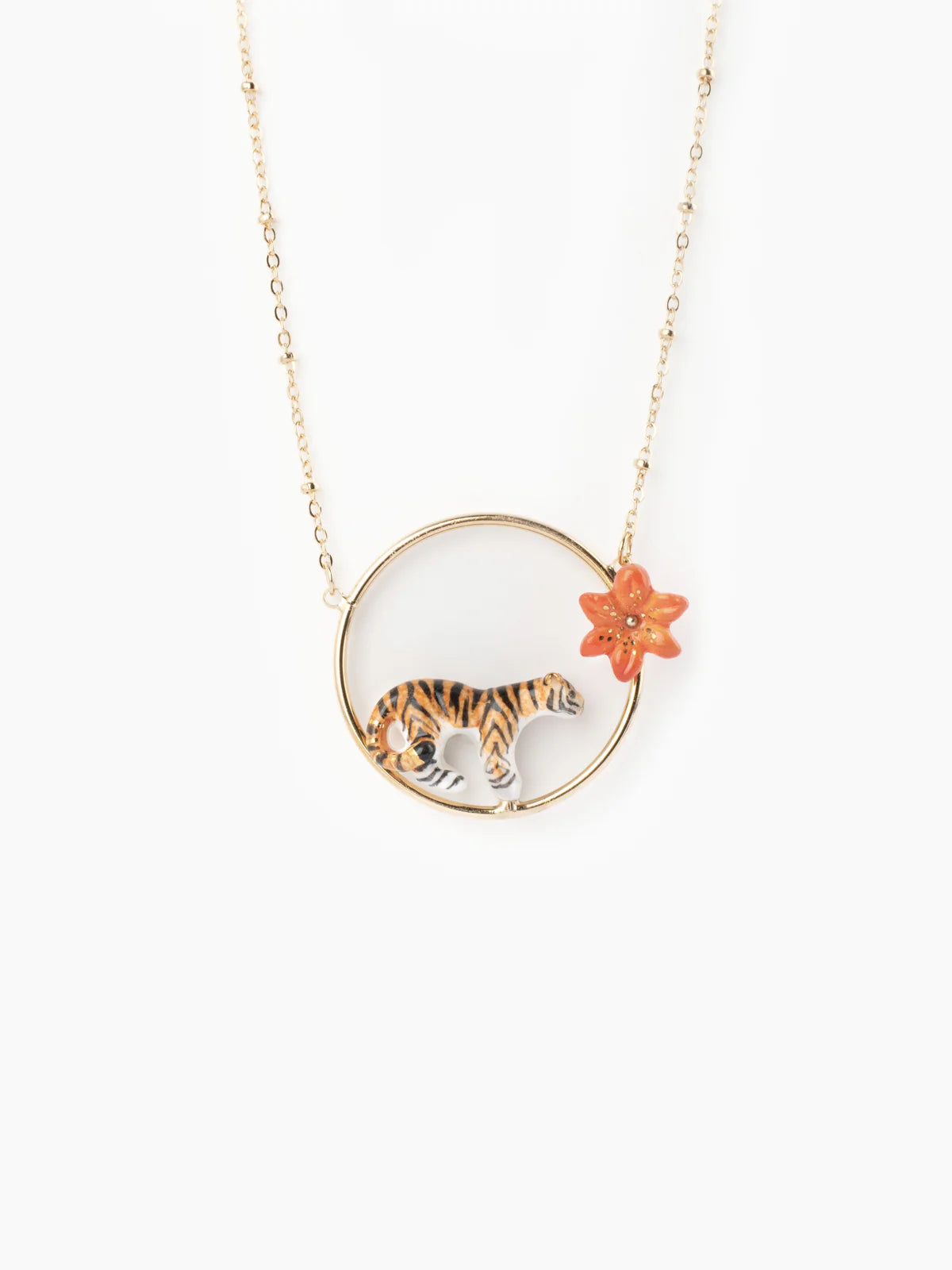 Nach Bijoux Round Tiger & Lily Necklace