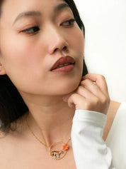 Round Tiger & Lily Necklace