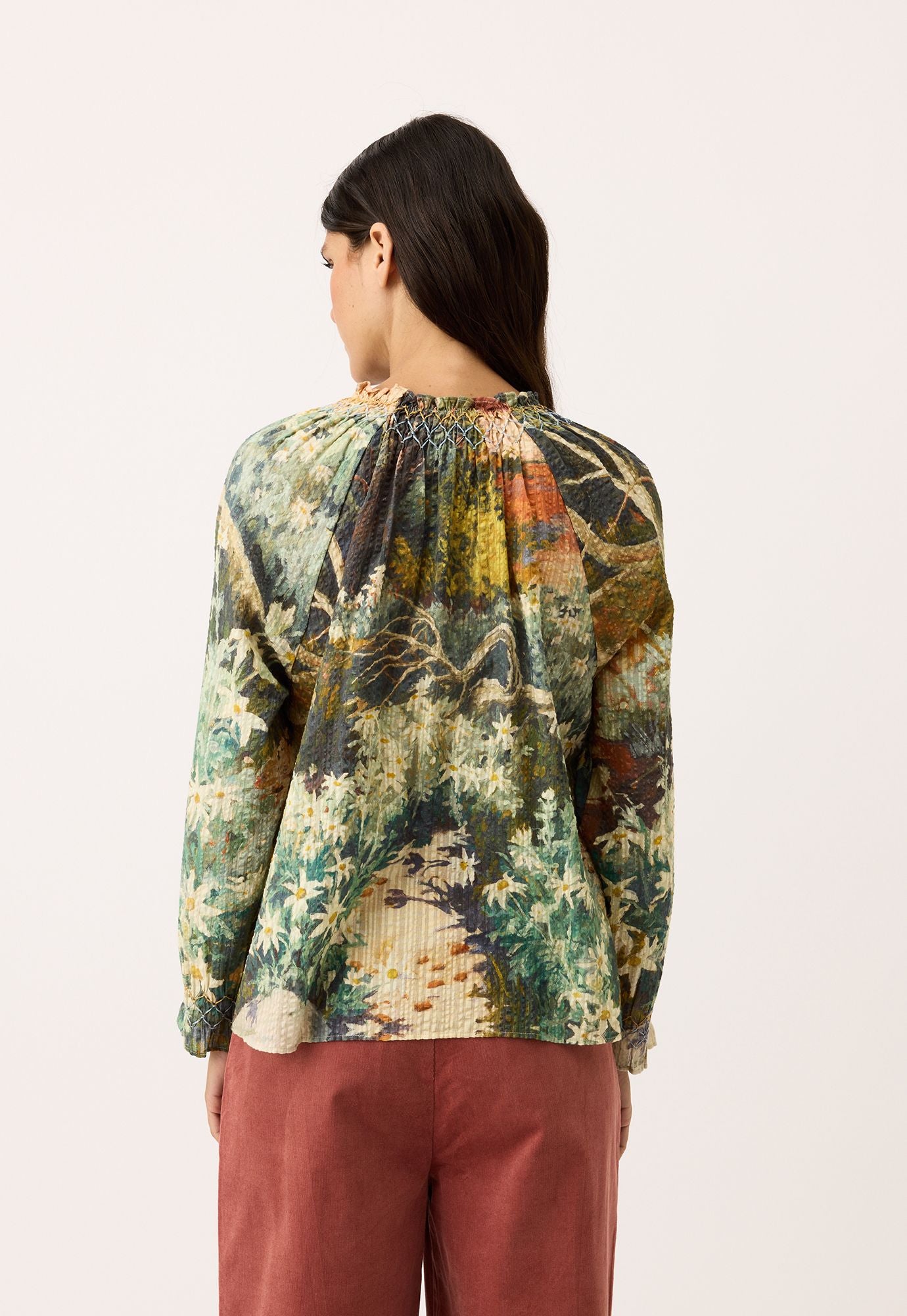 Rowena Smocked Blouse- Flannel Flower