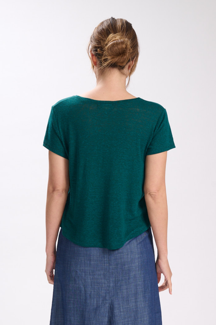 Ruby Linen T-Shirt- Teal