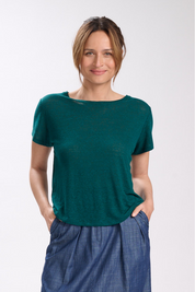 Ruby Linen T-Shirt- Teal