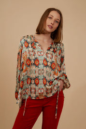 Traffic People Somebody Someday Billow Shirt in Rust