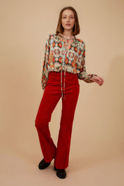 Somebody Someday Billow Blouse- Rust
