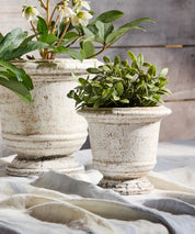 French Country Collections Rustic White Urn Planter- Small
