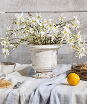 French Country Rustic White Urn Planter- Medium