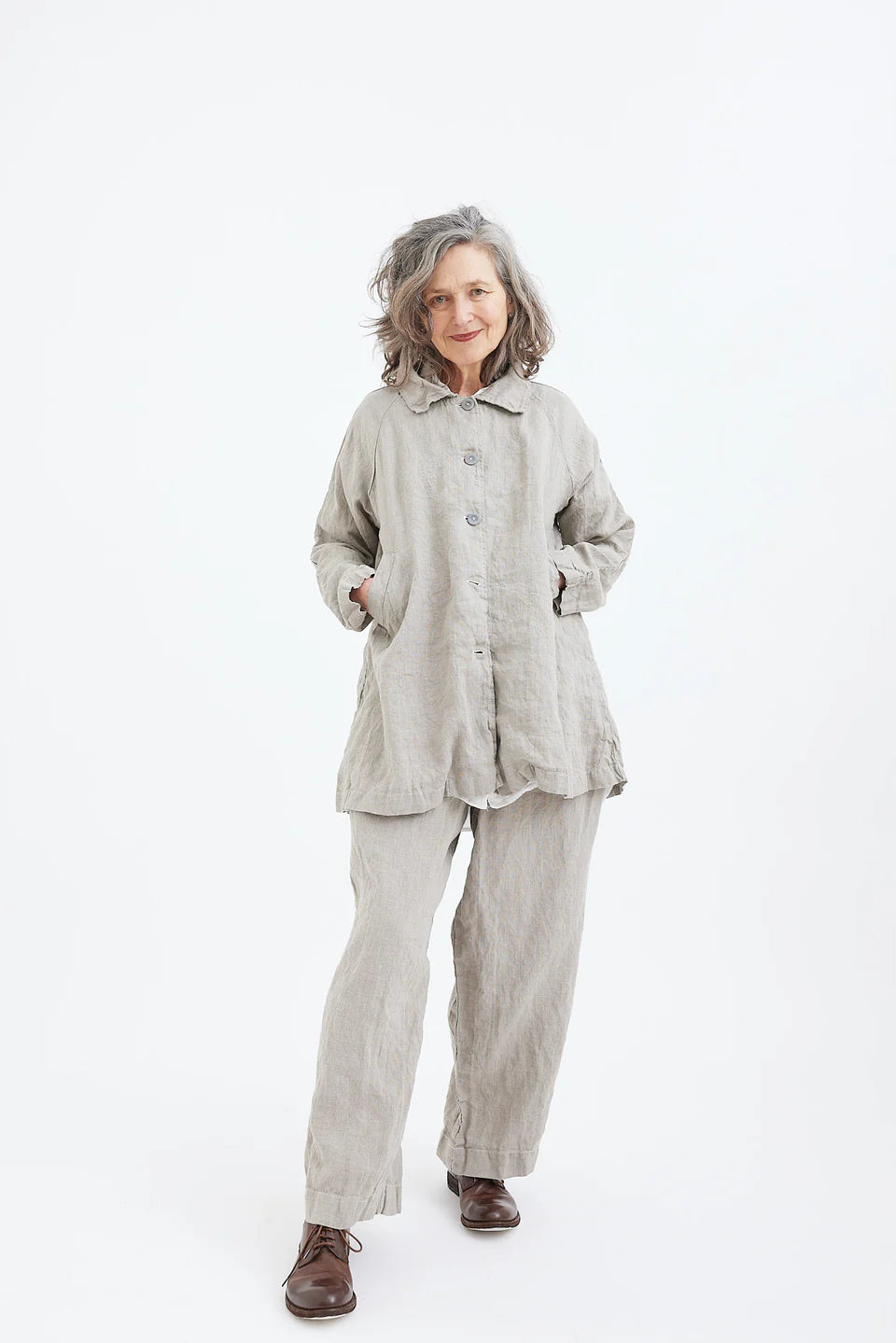Garden Coat- Light Linen-Black