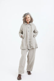 Garden Coat- Light Linen-Black