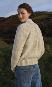 Raglan Cardigan with Cable Detail