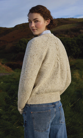 Raglan Cardigan with Cable Detail