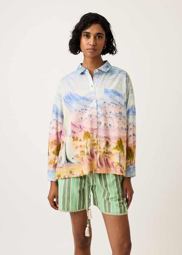 Nancybird Sabine Cotton Shirt in Tjoritja print
