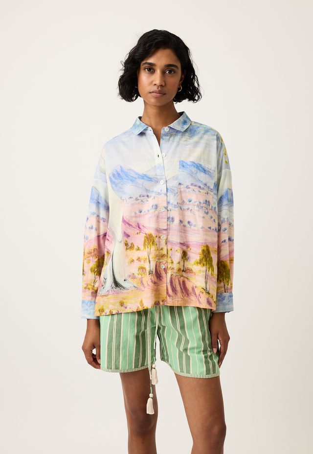 Nancybird Sabine Cotton Shirt in Tjoritja print