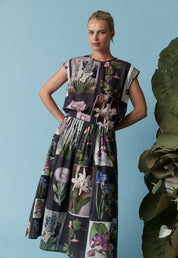 Sabrina Top- Charcoal Archive Floral