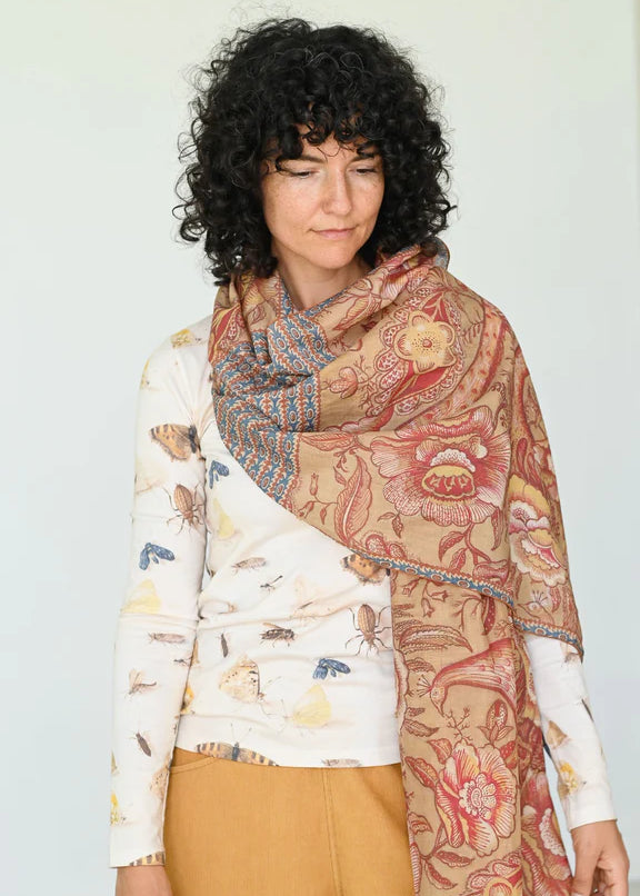 Lazybones Pheasant Silk Cotton Scarf