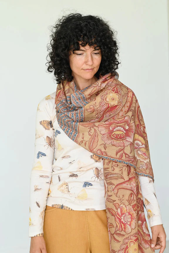 Lazybones Pheasant Silk Cotton Scarf