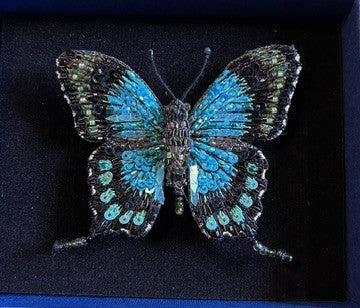 Trovelore Embellished Brooch Pin Seagreen Swallowtail Butterfly