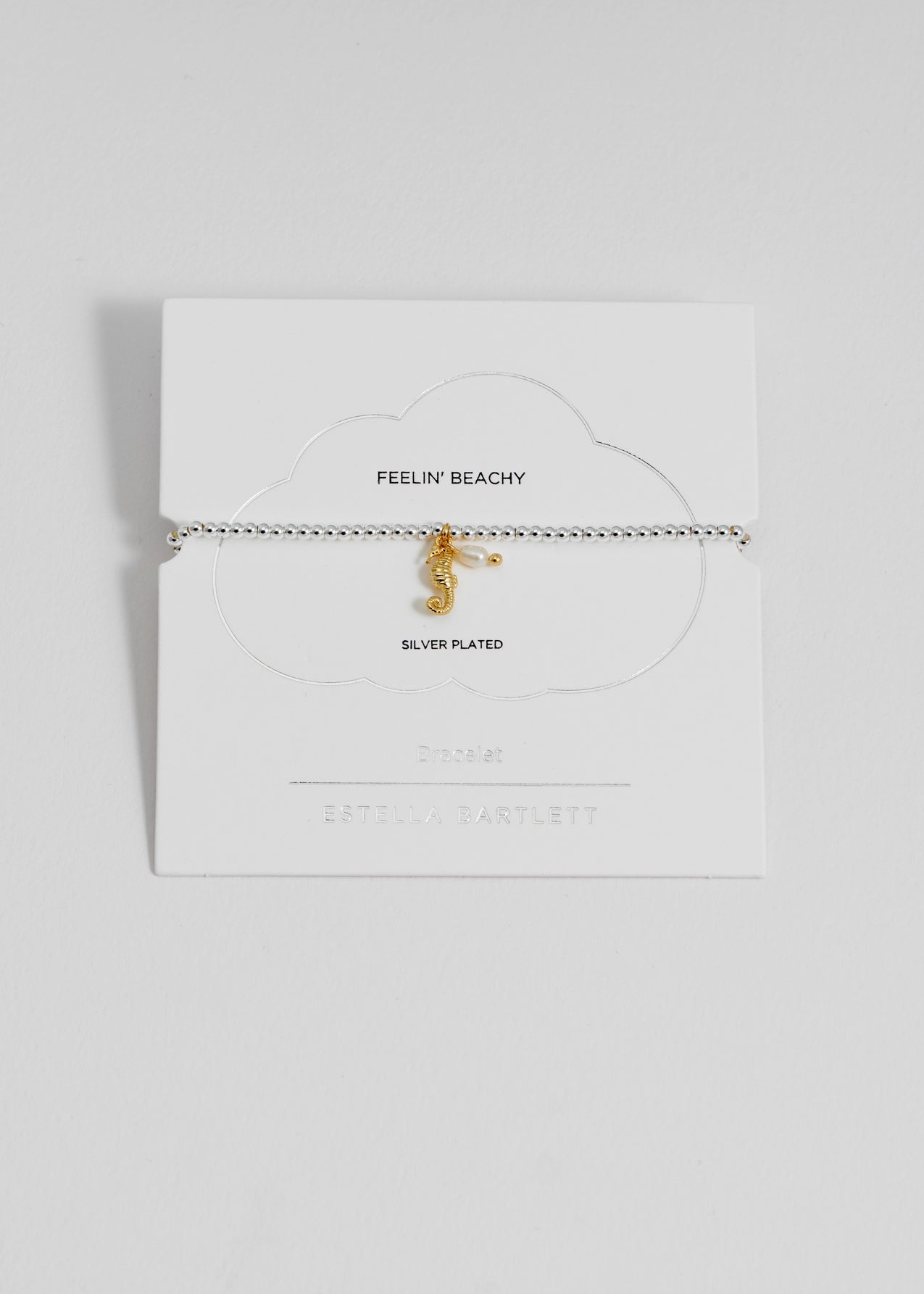 Estella Bartlett Seahorse & Pearl Sienna Bracelet in Silver