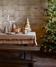 Red Selvedge Stripe Linen Table Runner