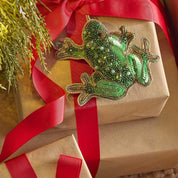 Sequined Hanging Green Tree Frog Christmas Decoration
