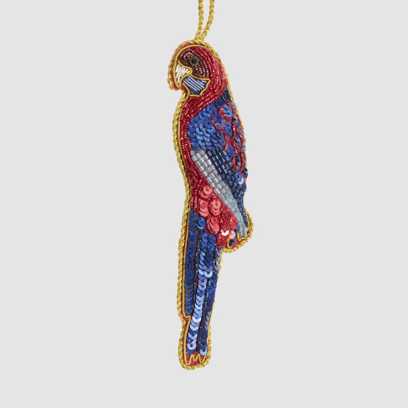 Sequin Hanging Decoration- Crimson Rosella