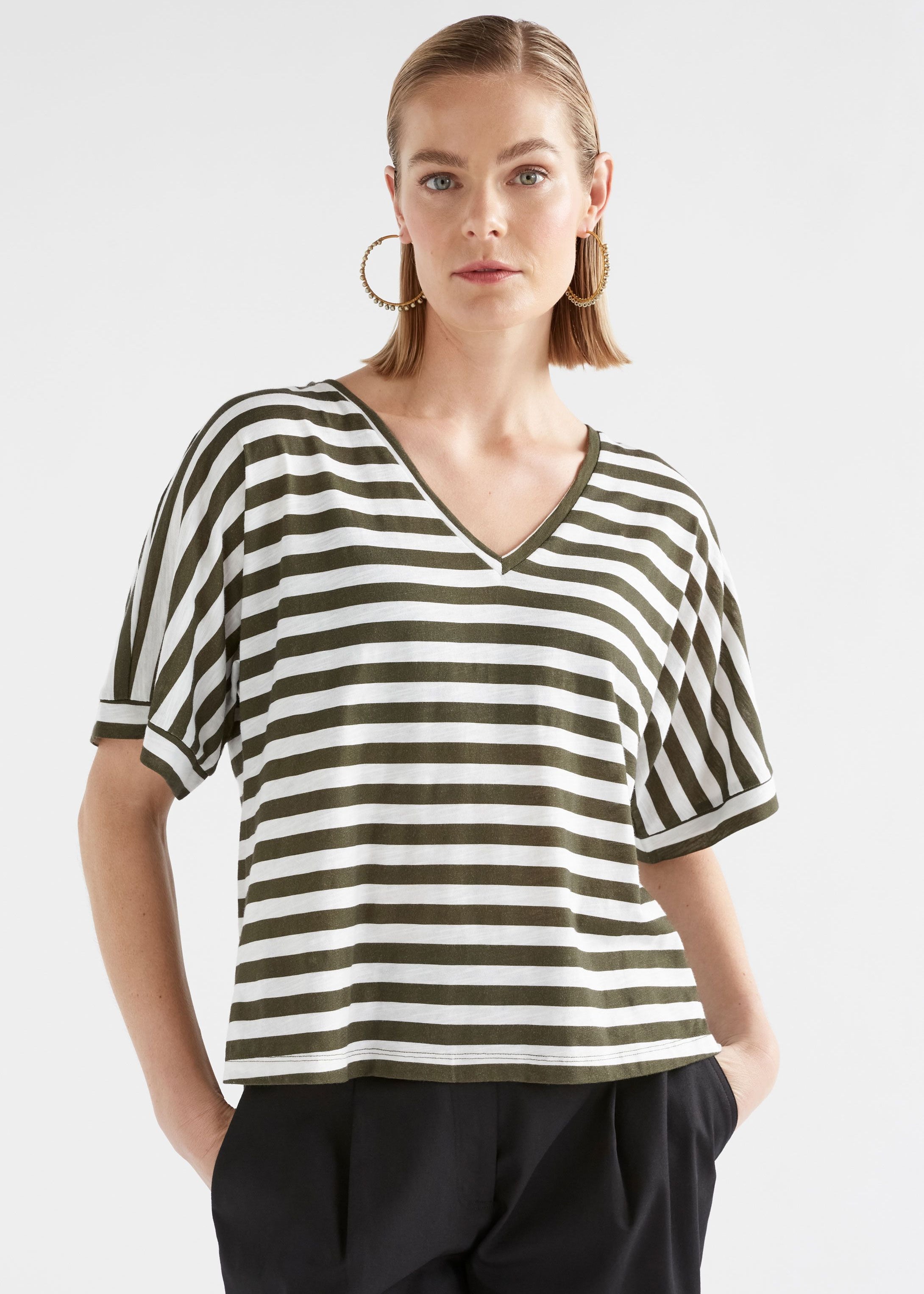 ELK Seter Tee-White & Olive
