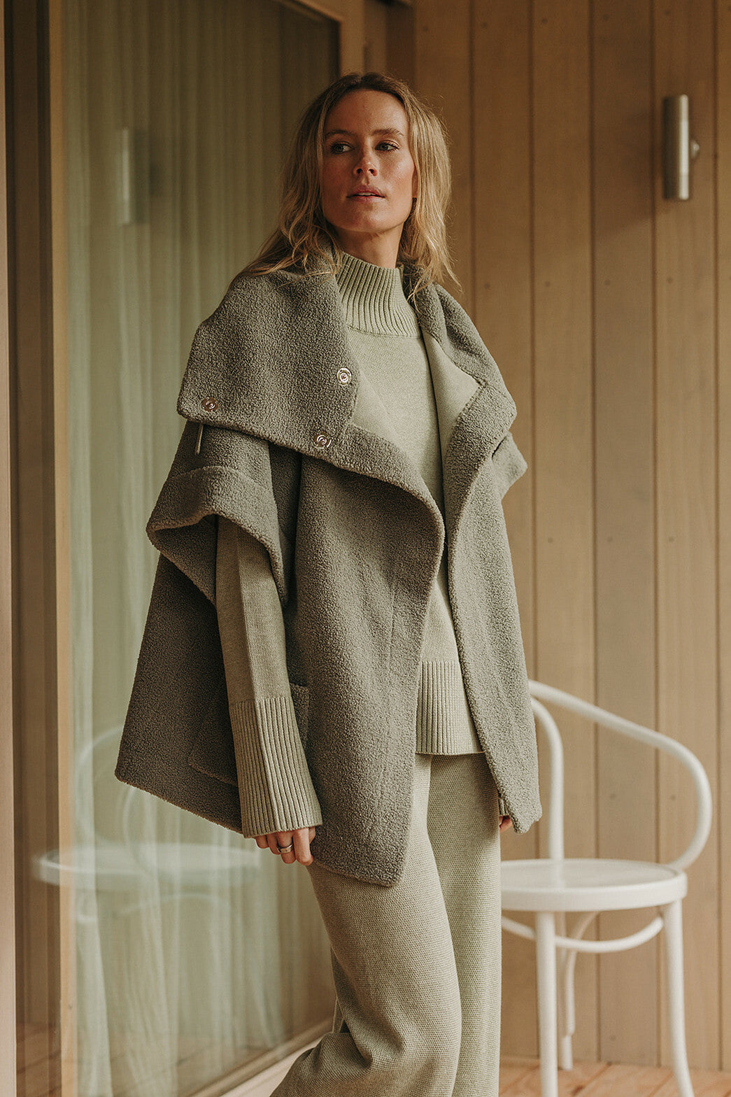 Talamaya Sherpa Cuddle Coat-Acacia