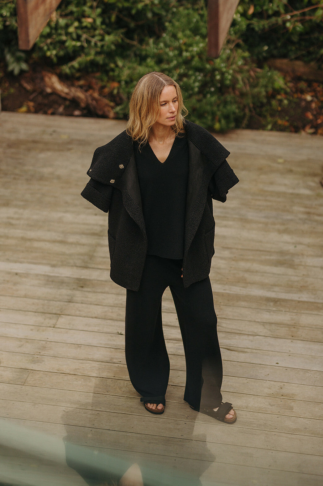 Talamaya Sherpa Cuddle Coat in Onyx