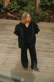 Talamaya Sherpa Cuddle Coat in Onyx
