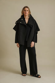 Sherpa Cuddle Coat- Onyx