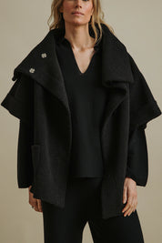 Sherpa Cuddle Coat- Onyx