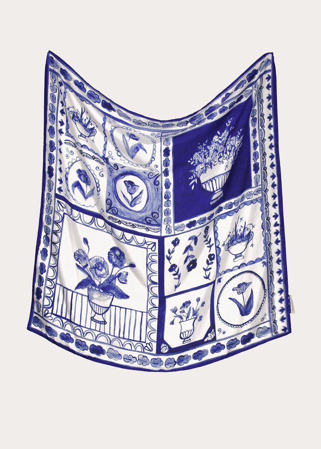 Nancybird Silk Scarf in Lyon Tile Print