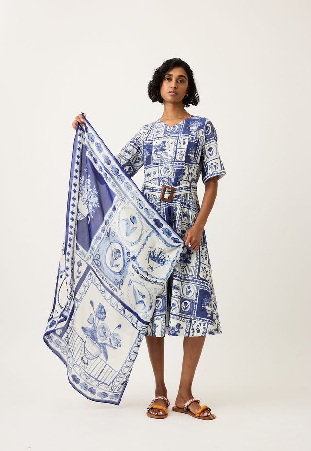Silk Scarf- Lyon Tile