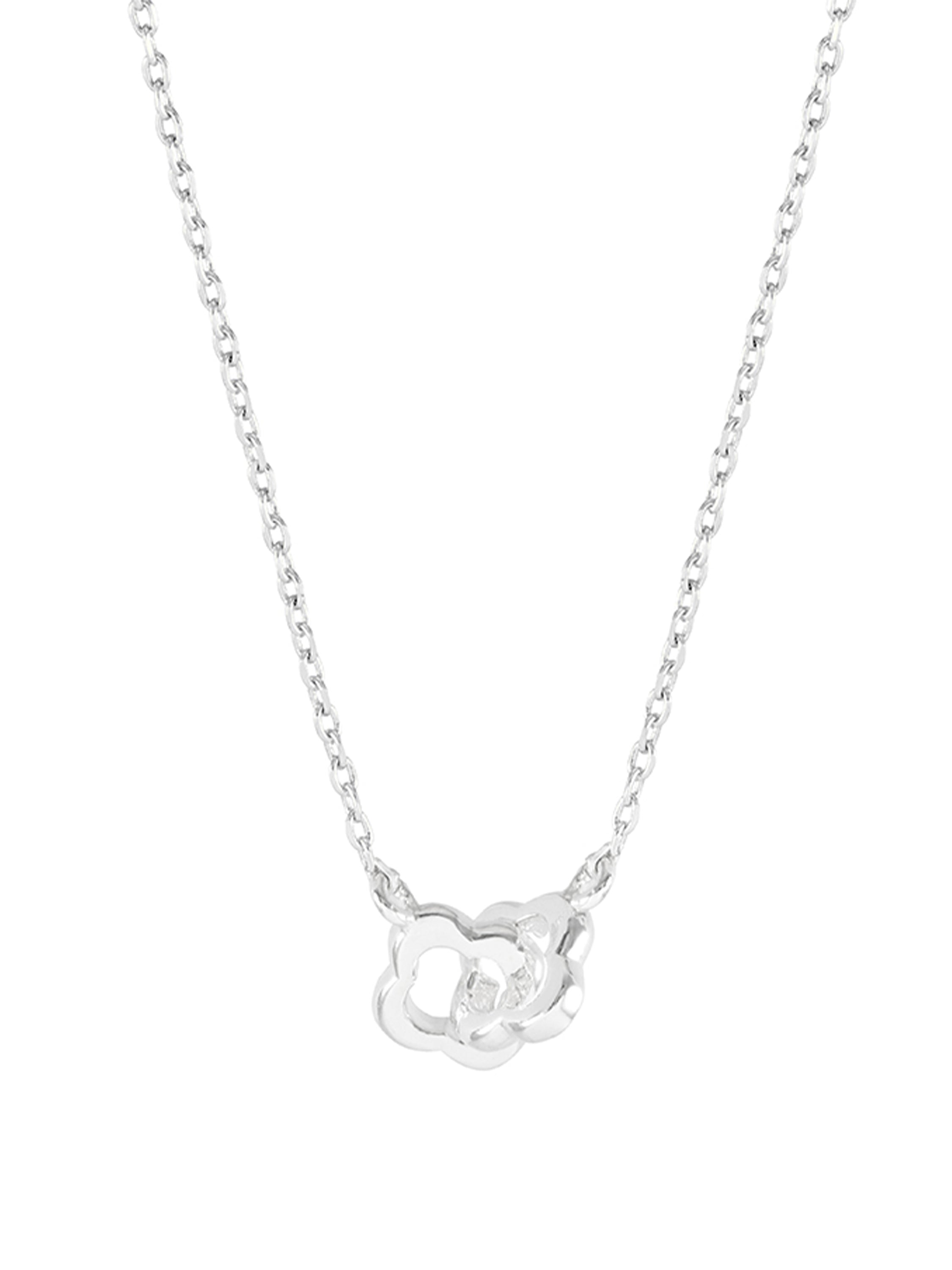 Estella Bartlett Silver Double Linked Flower Necklace