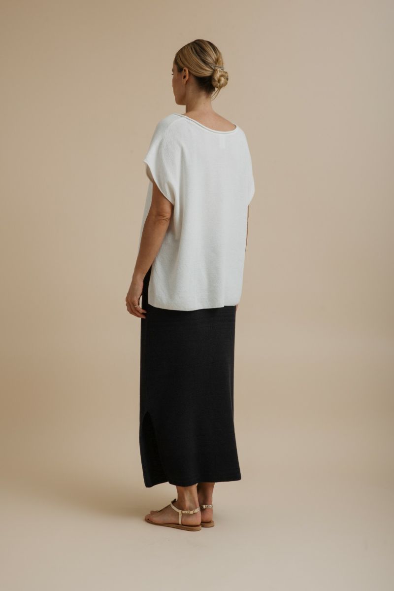 Retreat Cotton Sleeveless Pullover- Salt