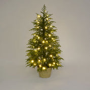 Vixen & Velvet Soft-Touch Light Up Potted Tree in Basket- 120cm