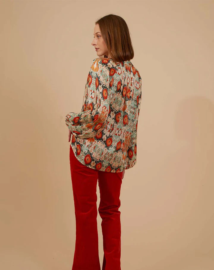 Somebody Someday Billow Blouse- Rust