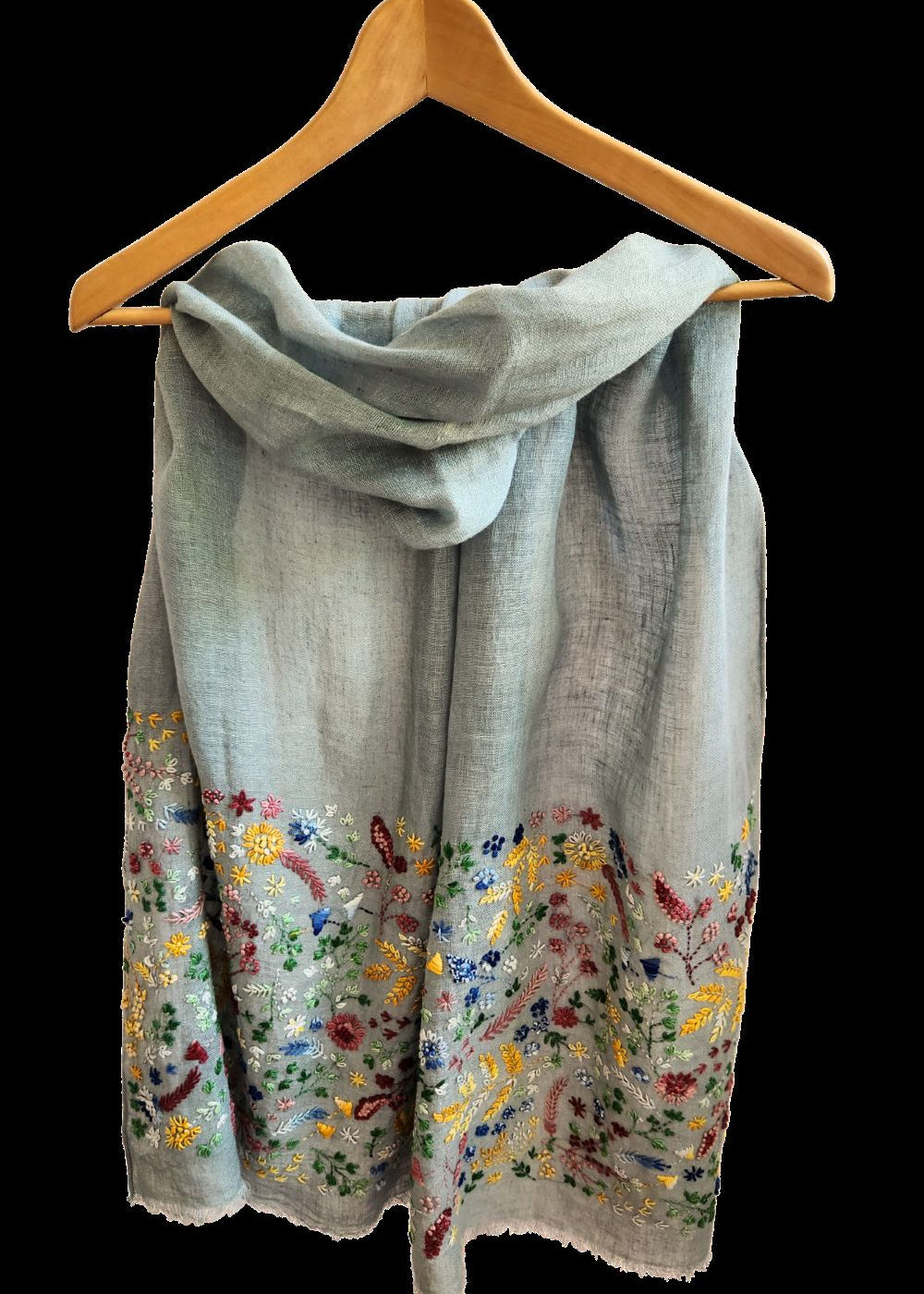 Directions International Stitches Linen Scarf in Grey